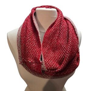 NWT Red and Tan Knit Infinity Scarf